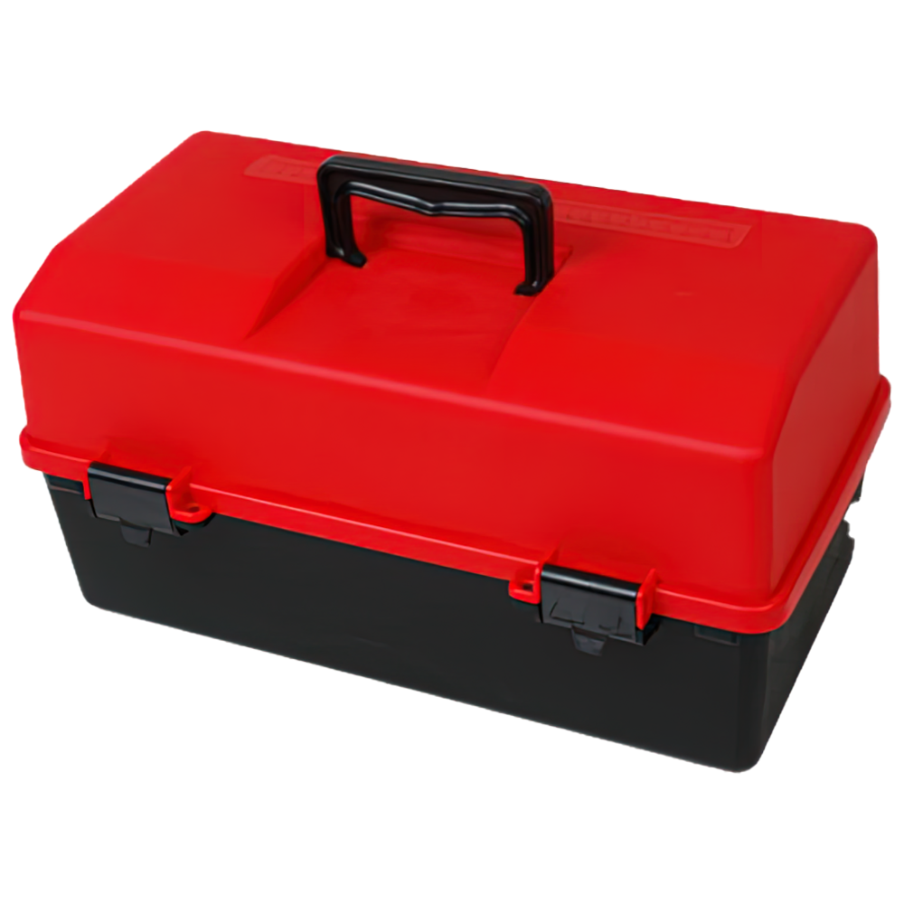 AEROCASE Red and Black Plastic Tacklebox with 2 Trays 20 x 40 x 23cm