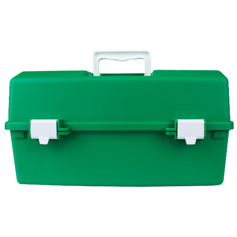 Large Two Tray Green Plastic First Aid Toolbox