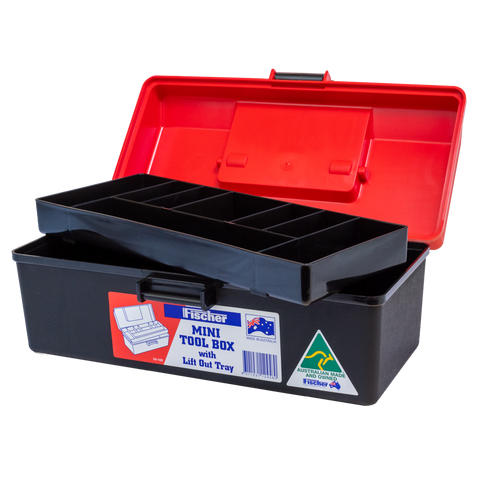 AEROCASE Red and Black Plastic Tacklebox with Liftout Tray 15 x 29 x 11.5cm