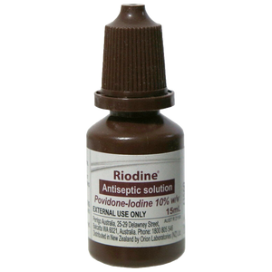 RIODINE 10% Povidone Iodine Solution Dropper Bottle 15ml