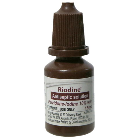 RIODINE 10% Povidone Iodine Solution Dropper Bottle 15ml