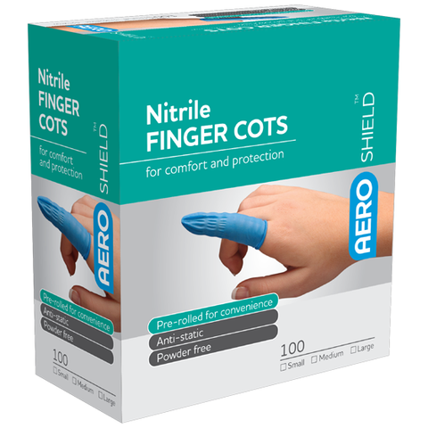 AeroShield Nitrile Finger Cots Extra Large - Box/100