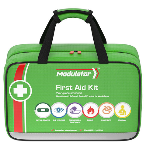 CUSTOM Modulator Commercial Softpack Food &amp; Beverage First Aid Kit 36cm W x 14cm D x 23cm H