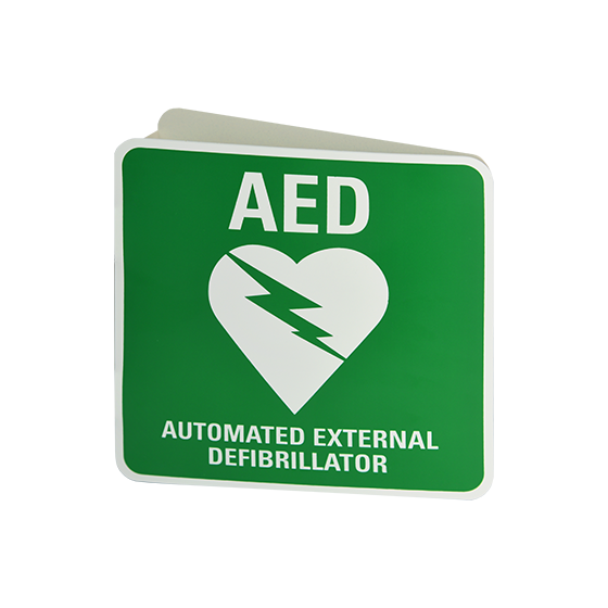 Wall Mount 3D AED Angle Bracket Sign (Poly)
