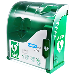 CARDIACT Green Outdoor Connected AED Cabinet 42 x 38 x 15cm