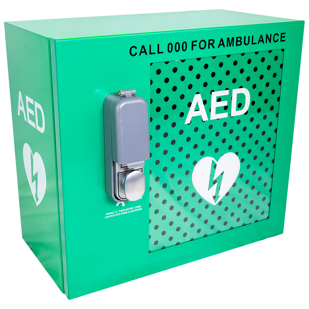 Alarmed Outdoor AED Cabinet with Lock 48 x 47 x 31cm