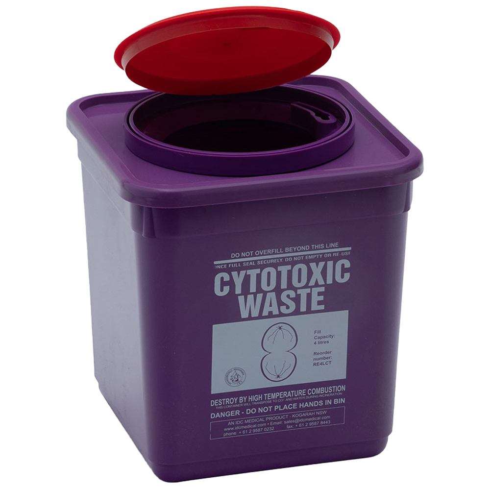 AEROHAZARD Cytotoxic Sharps Disposal Container 4L