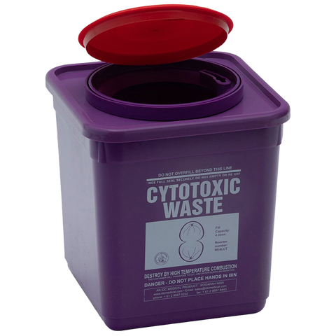 AEROHAZARD Cytotoxic Sharps Disposal Container 4L