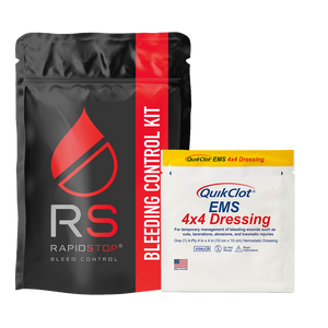 RAPIDSTOP Bleeding Control Kits - Small, Plastic Pouch - EMS Dressing