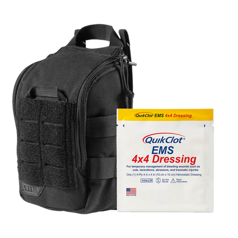 RAPIDSTOP Bleeding Control Kits - Medium, Tactical Pouch - EMS Dressing