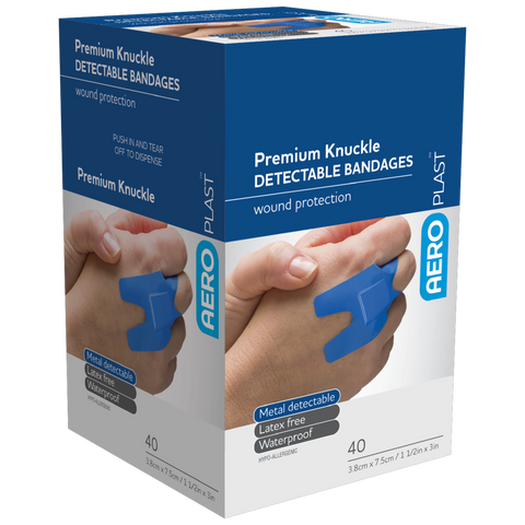 Premium Detectable Bandages (Knuckle Dressing) - Box of 40
