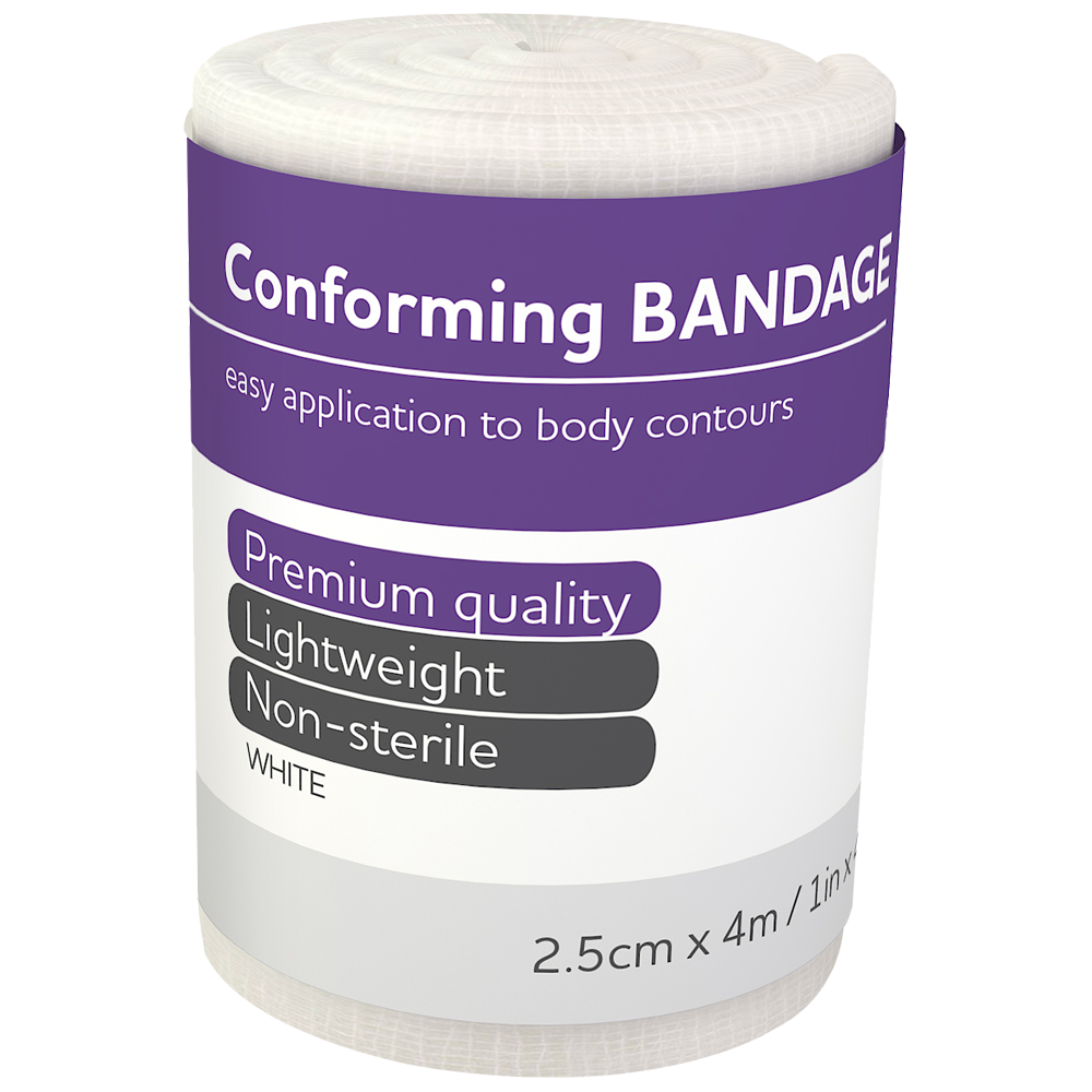 Conforming Bandages 2.5cm x 4m - 12 Pack