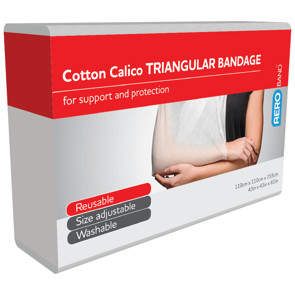 Calico Triangular Bandages 110cm x 110cm x 155cm - 10 Pack