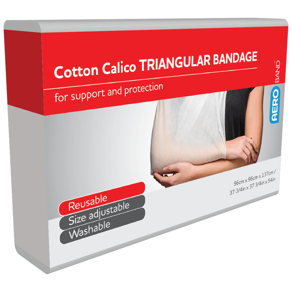 Calico Triangular Bandages 96cm x 96cm x 136cm - 10 Pack