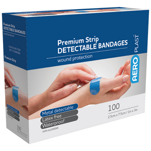 Premium Detectable Bandages - Extra Wide Strip - Box of 100