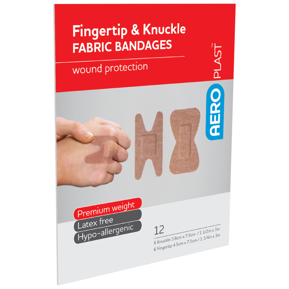 Premium Fabric Bandages (Fingertip & Knuckle Dressings) - Envelope of 12