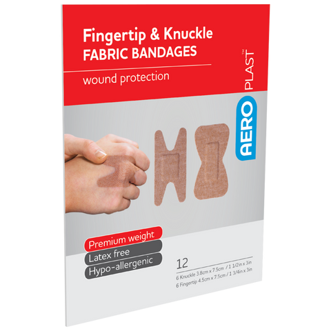 Premium Fabric Bandages (Fingertip & Knuckle Dressings) - Envelope of 12