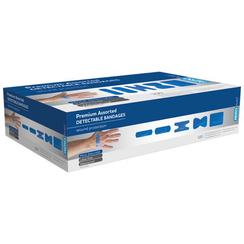 Premium Detectable Bandages (Assorted Dressings) - Box of 100