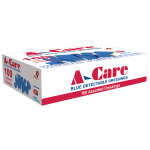 A-Care Detectable Bandages - Assorted Dressings - Box of 100