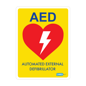 CARDIACT Yellow Poly AED Sign 22.5 x 30cm